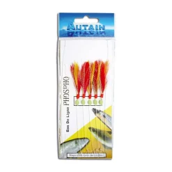 Autain Bas De Ligne 5 Hamecons Rouge / Jaune
