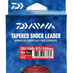 Daiwa Bas De Ligne Arrache Surf Taper Leader - Rouge - Par 5
