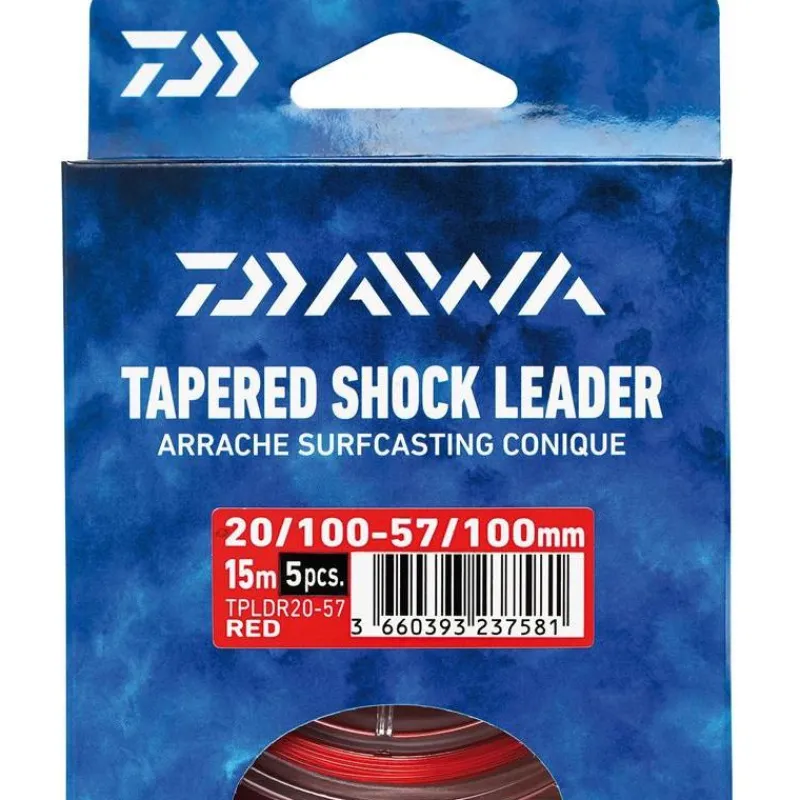 Daiwa Bas De Ligne Arrache Surf Taper Leader - Rouge - Par 5