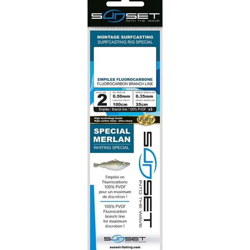 Sunset Bas De Ligne Surfcasting Rs Competition Special Merlan - Fluoro