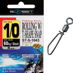 Sunset Emerillon Agrafe Mer Rolling W / T-Shape Snap St-S-1043 - Par 4