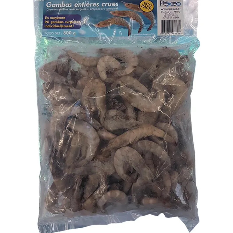 Pexeo Gambas Entières Surgelées Eco - 800G