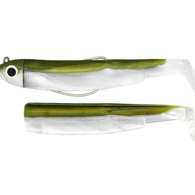 Fiiish Kit Leurre Souple Arme Combo Black Minnow 70 + Tete Plombee Shore