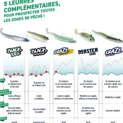 Fiiish Kit Leurre Souple Arme Combo Black Eel 150 + Tete Plombee Offshore
