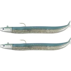 Fiiish Kit Leurre Souple Arme Double Combo Crazy Sand Eel 180 + Tête Plombée Off Shore
