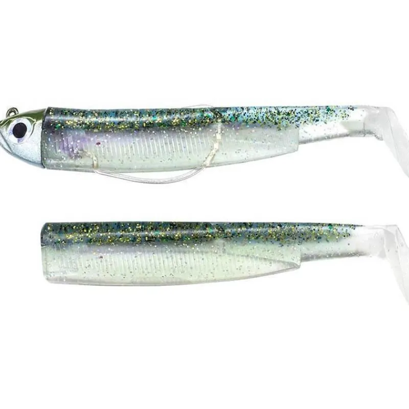 Fiiish Kit Leurre Souple Arme Combo Black Minnow 120 + Tete Plombee Shore