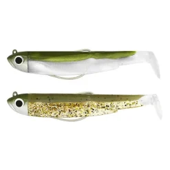 Fiiish Kit Leurre Souple Arme Double Combo Black Minnow 90 + Tete Plombee Shore