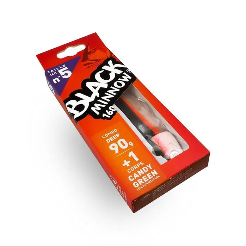 Fiiish Kit Leurre Souple Arme Combo Black Minnow 160 + Tete Plombee Deep