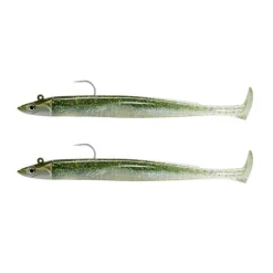 Fiiish Kit Leurre Souple Arme Double Combo Crazy Paddle Tail 100 + Tête Plombée Shore