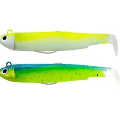 Fiiish Kit Leurre Souple Arme Double Combo Black Minnow 90 + Tete Plombee Search