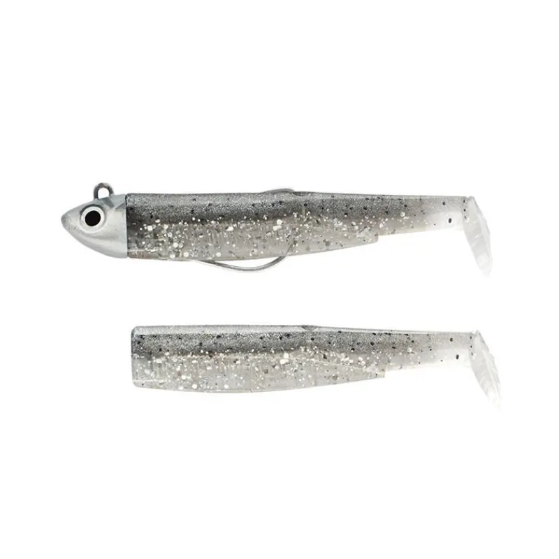 Fiiish Kit Leurre Souple Armé Combo Black Minnow 105 + Tête Plombée Search