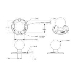 Ram Mounts Support Bas A Visser Boule D Pour Ra-H4