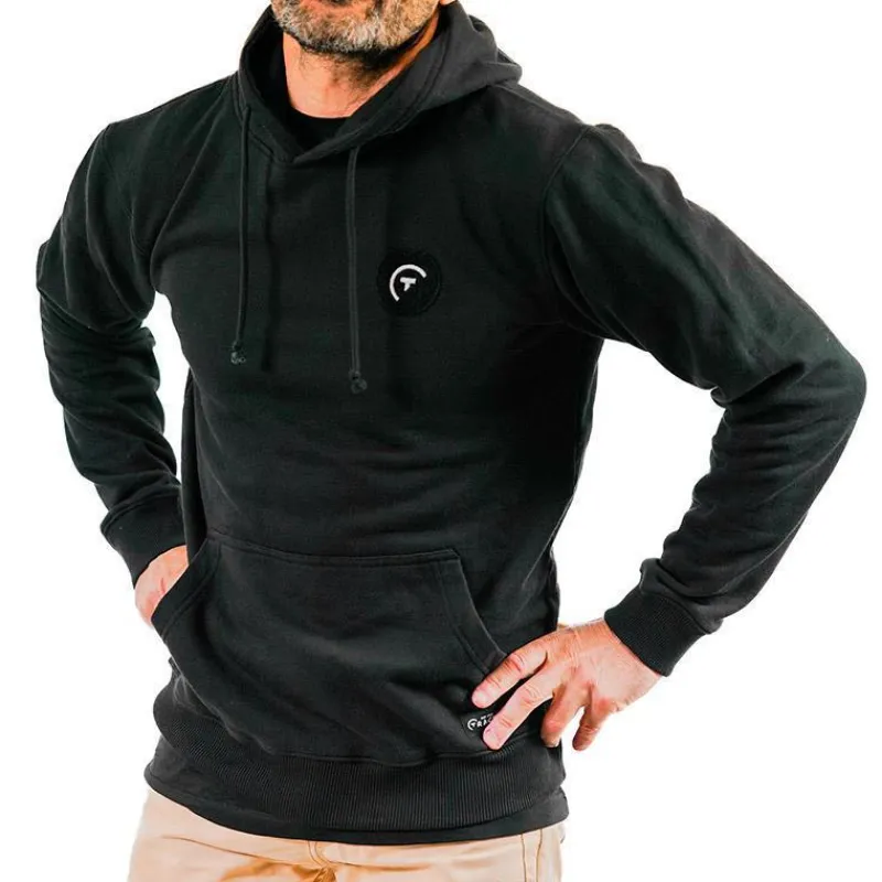Sur vos traces Sweat À Capuche Pêche Personnalisable - Noir