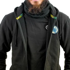 Sur vos traces Sweat À Capuche Zippé Pêche Personnalisable - Noir