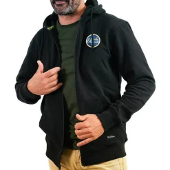 Sur vos traces Sweat À Capuche Zippé Pêche Personnalisable - Noir