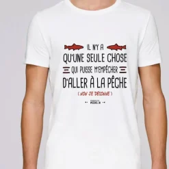 Monsieur Pêcheur Tee Shirt Manches Courtes Homme Il N'y A Qu'une Seule Chose - Blanc