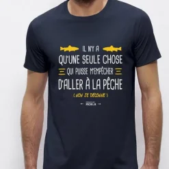 Monsieur Pêcheur Tee Shirt Manches Courtes Homme Il N'y A Qu'une Seule Chose - Marine