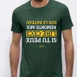 Monsieur Pêcheur Tee Shirt Manches Courtes Homme Remonte Moi Sur Le Bateau - Vert