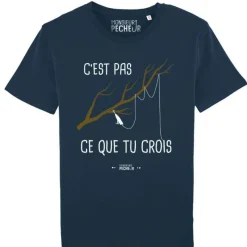 Monsieur Pêcheur Tee Shirt Manches Courtes Homme C'est Pas Ce Que Tu Crois - Marine
