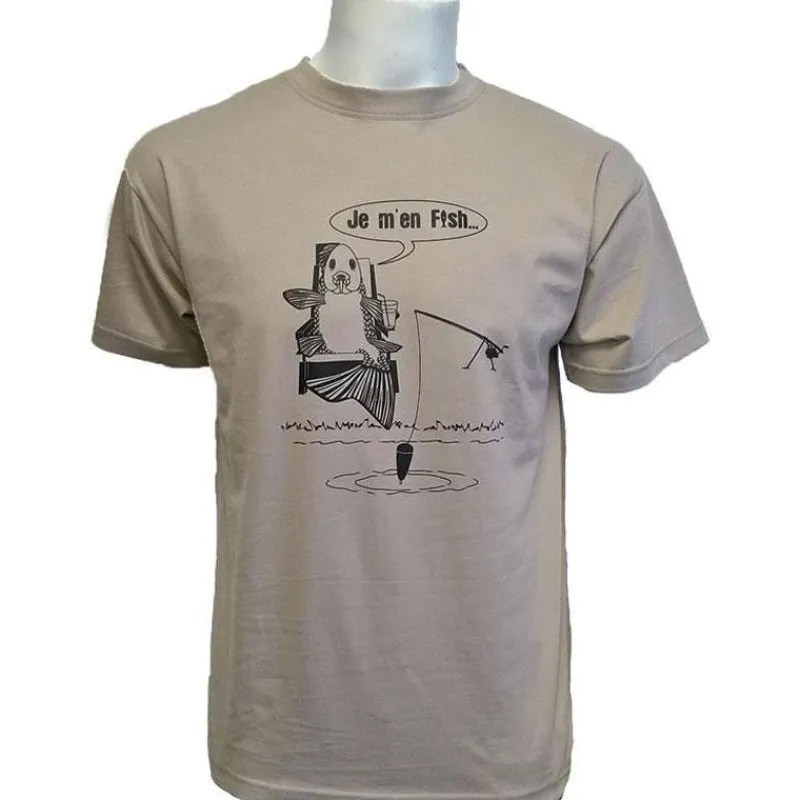 Bartavel Tee Shirt Manches Courtes Homme Je M'en Fish - Beige