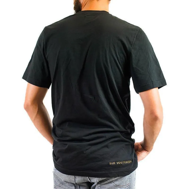 Sur vos traces Tee Shirt Pêche Personnalisable - Noir