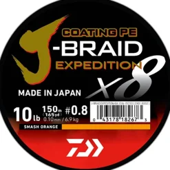 Daiwa Tresse J-Braid Expedition X8 Smash Orange - 150M
