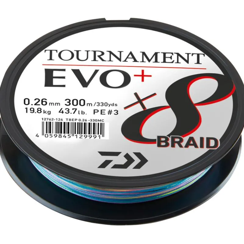 Daiwa Tresse Tournament 8 Braid Evo+ - Multicolore - 300M