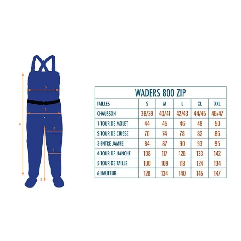 Devaux Waders Stocking Respirant 800 Zip