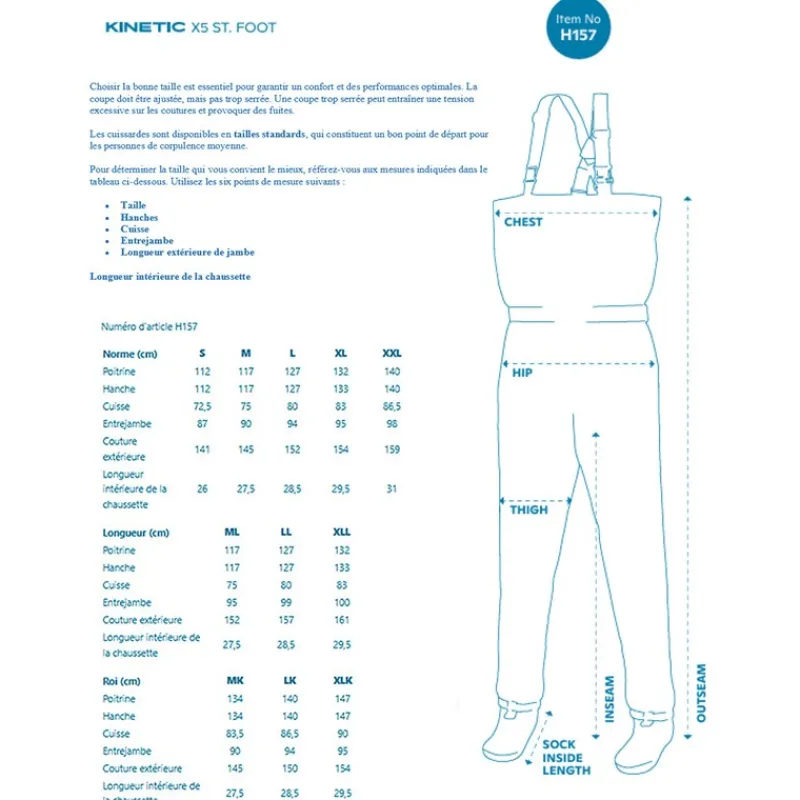 Kinetic Waders Stocking Respirant X5 - Gris